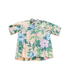 Vintage Reyn Spooner Men's Floral Hawaiian 100% Cotton Button Down Shirt Size XL